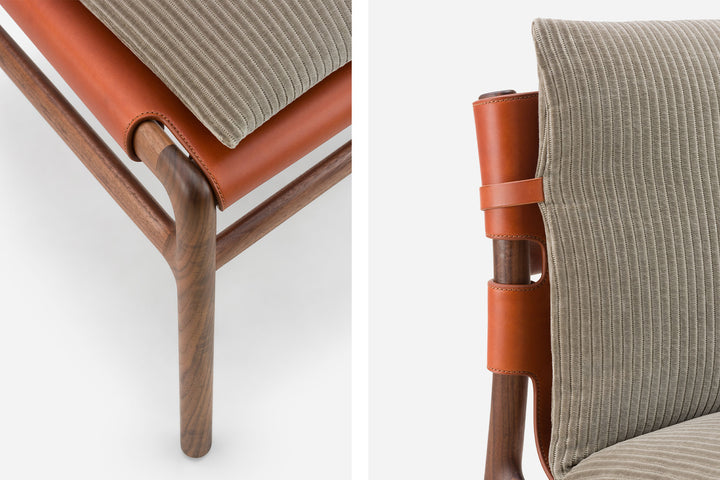 DANISH OILED WALNUT & DARK TAN LEATHER & PHLOX 243