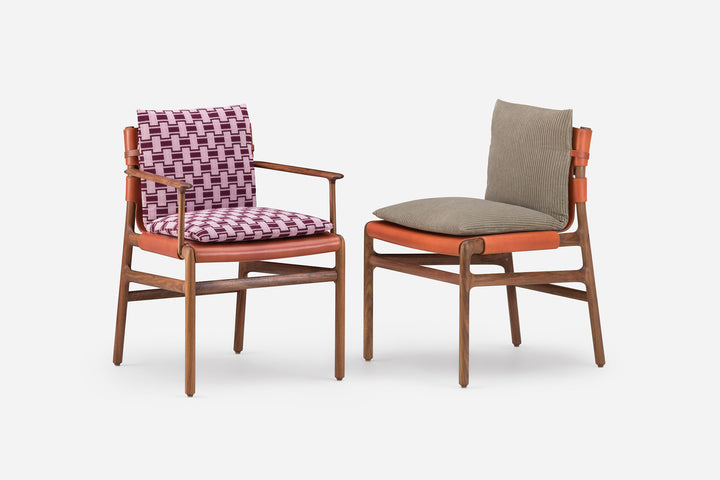 DANISH OILED WALNUT & DARK TAN LEATHER & PHLOX 243 (+ SELA DINING ARMCHAIR)