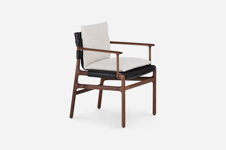 DANISH OILED WALNUT & BLACK LEATHER & ECRITURE 0210 FABRIC