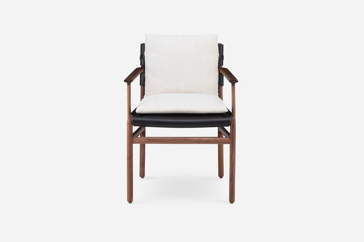 DANISH OILED WALNUT & BLACK LEATHER & ECRITURE 0210 FABRIC