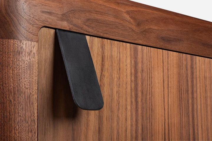 DANISH OILED WALNUT & WHITE GLOSS LACQUER & BLACK MARQUINA MARBLE