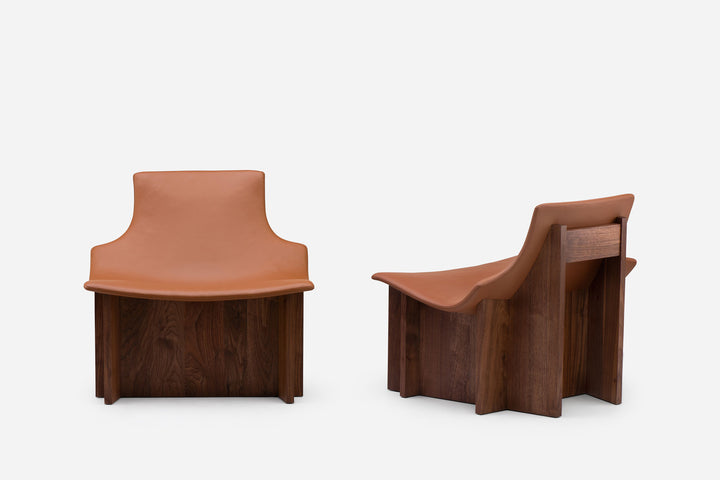 DANISH OILED WALNUT & BROWN NATURAL GRAIN LEATHER
