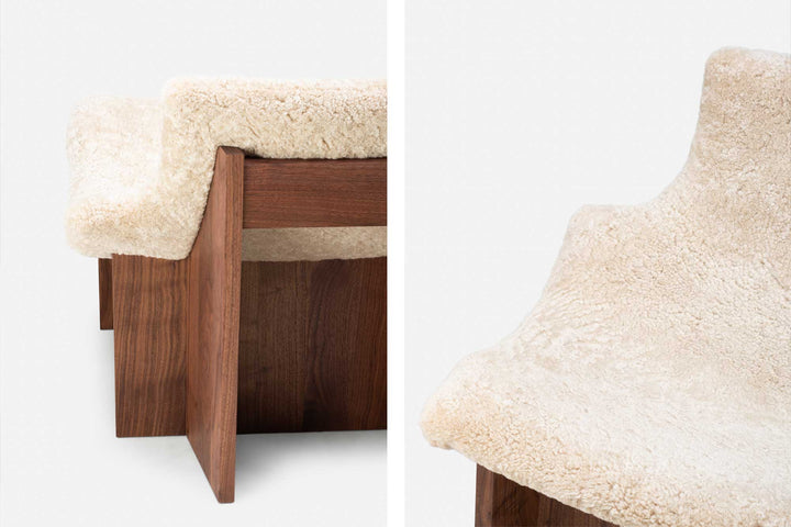 DANISH OILED WALNUT & MOHAWI CURLY WOOL SHEEPSKIN