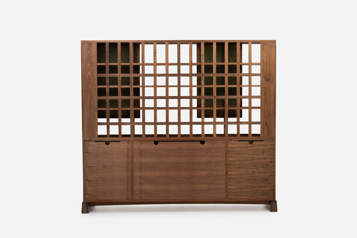 DANISH OILED WALNUT & GREY CERAMIC & GREEN FLORES TEXTILE LINEN (MODEL: LF)