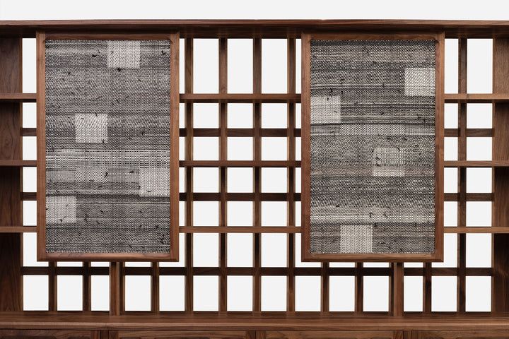 DANISH OILED WALNUT & GREY CERAMIC & CATARINA RICCABONA PANELS (MODEL: LFN)