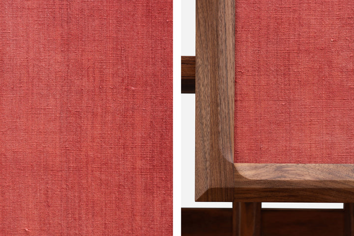DANISH OILED WALNUT & MADDER RED FLORES LINEN TEXTILE