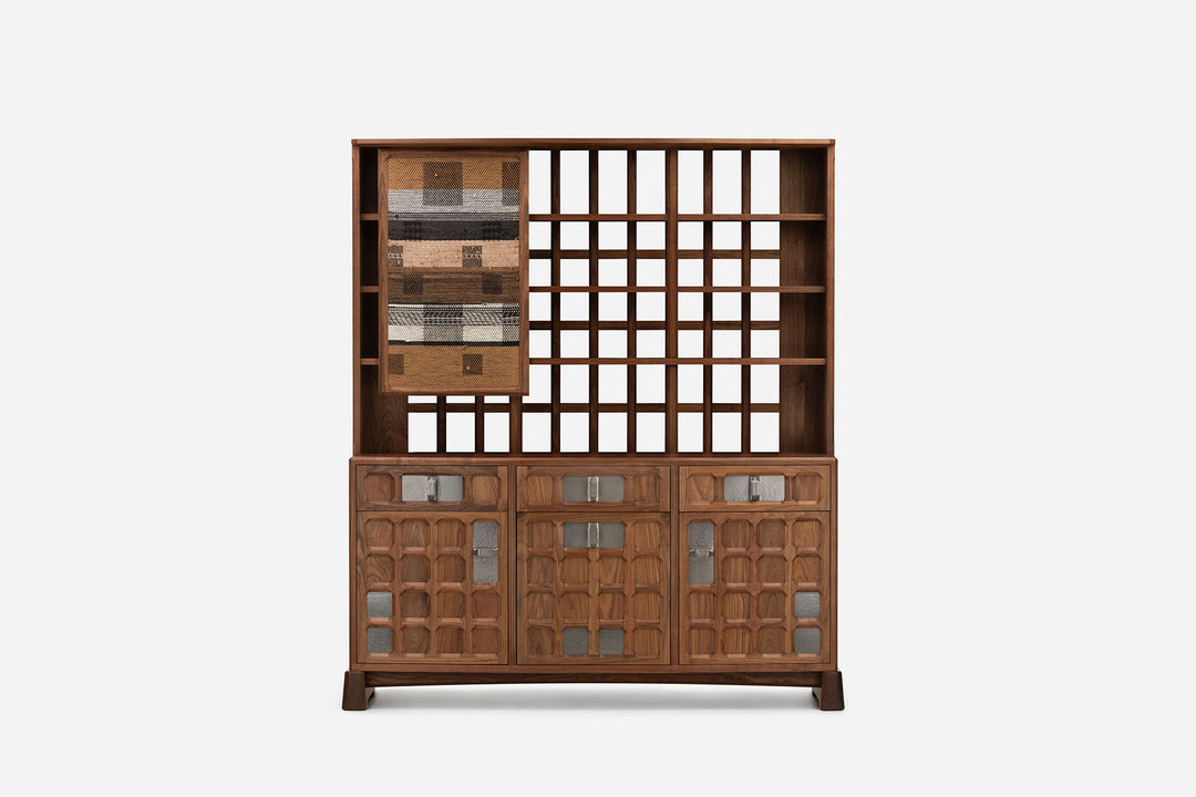 DANISH OILED WALNUT & GREY CERAMIC & CATARINA RICCABONA PANEL (MODEL: MFN)