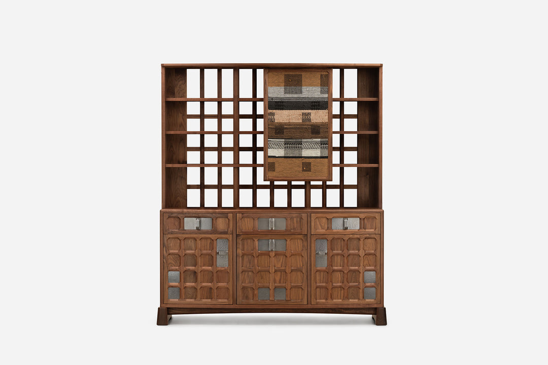 DANISH OILED WALNUT & GREY CERAMIC & CATARINA RICCABONA PANEL (MODEL: MFN)