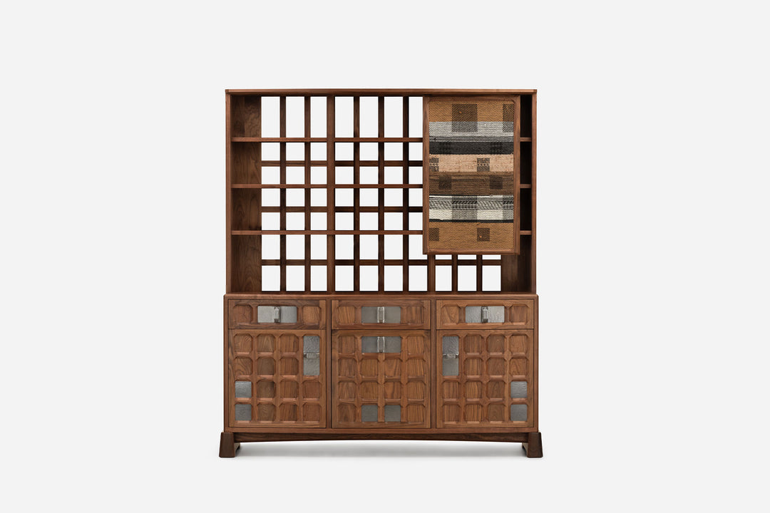 DANISH OILED WALNUT & GREY CERAMIC & CATARINA RICCABONA PANEL (MODEL: MFN)