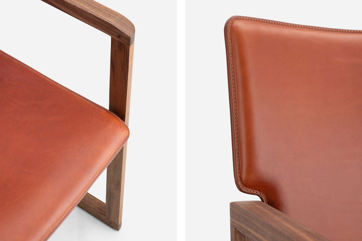 DANISH OILED WALNUT & DARK TAN LEATHER