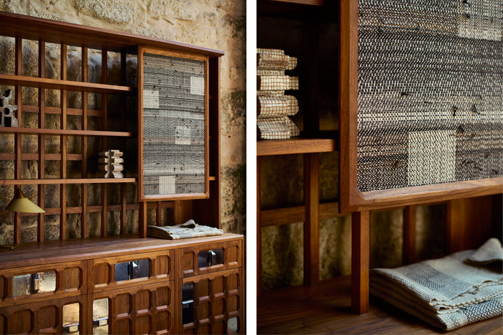 DANISH OILED WALNUT & GREY CERAMIC & CATARINA RICCABONA PANELS (MODEL: LFN)