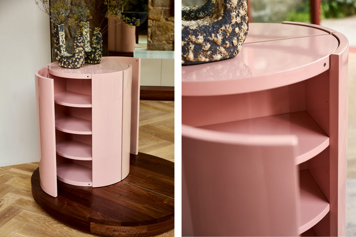 DANISH OILED WALNUT & DUSTY ROSE GLOSS LACQUER 