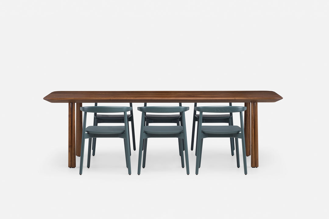 DANISH OILED WALNUT (MODEL L + ANDO CHAIR IN BAY PAINTED ASH)