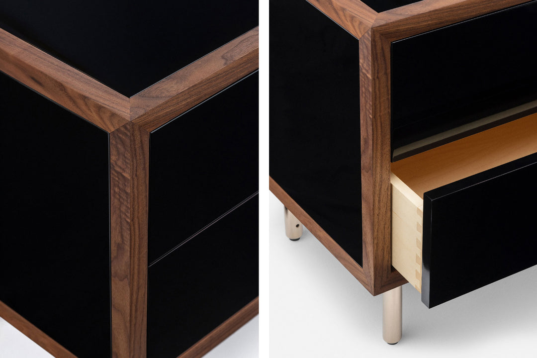 DANISH OILED WALNUT & BLACK GLOSS HDF