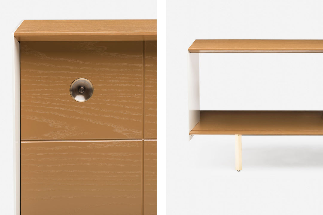 OCHRE PAINTED ASH & BONE GLOSS HDF