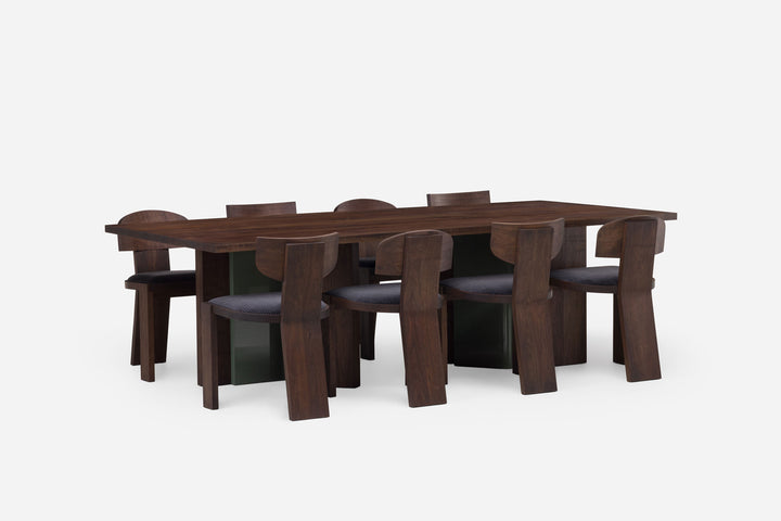 BLACK OILED WALNUT & COVE GLOSS HDF (MODEL: M + VEGA A CHAIR & VEGA B CHAIR)