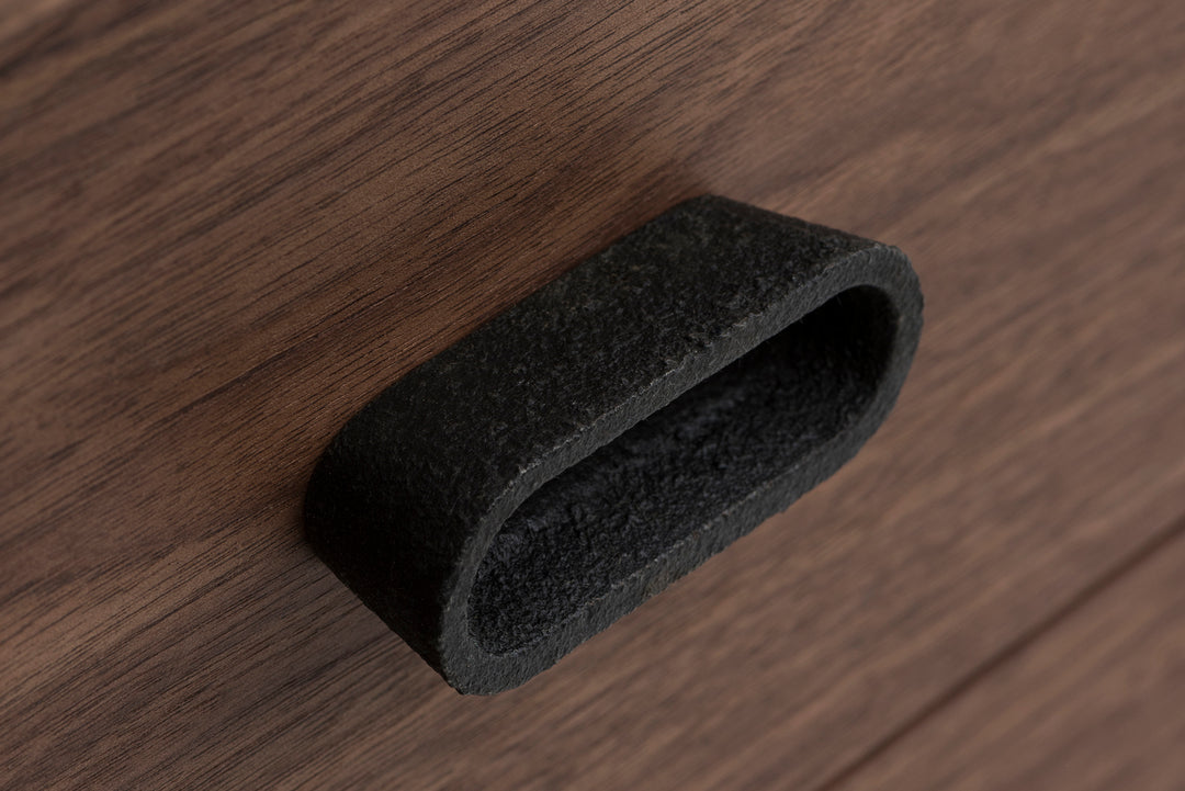 DANISH OILED WALNUT & CAST IRON