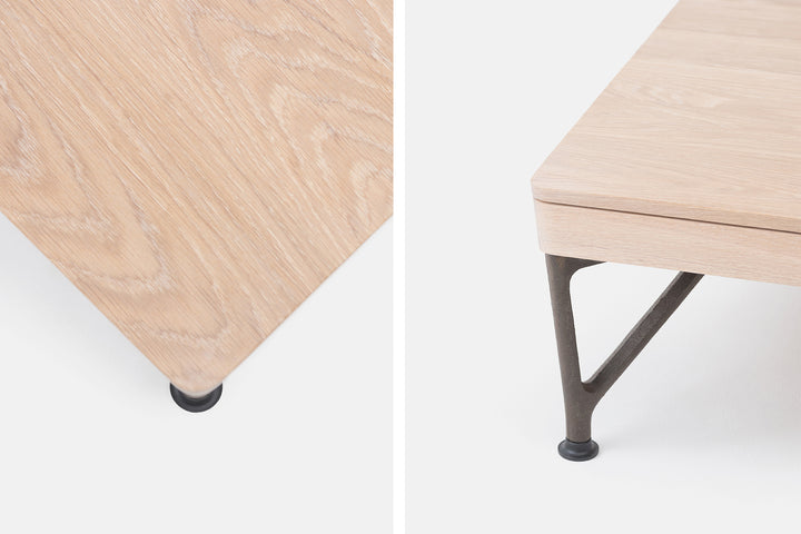 WHITE OILED OAK & CAST IRON