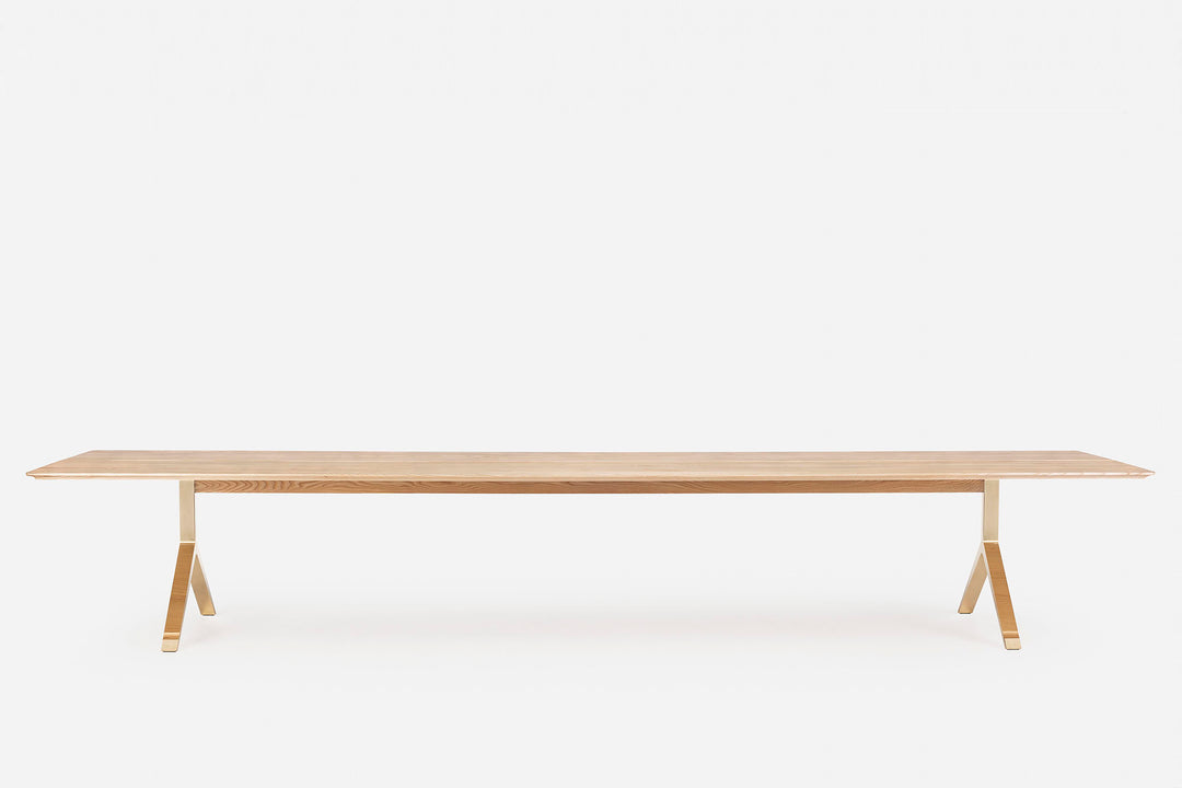 DANISH OILED ASH & POLISHED BRASS (MODEL: V)