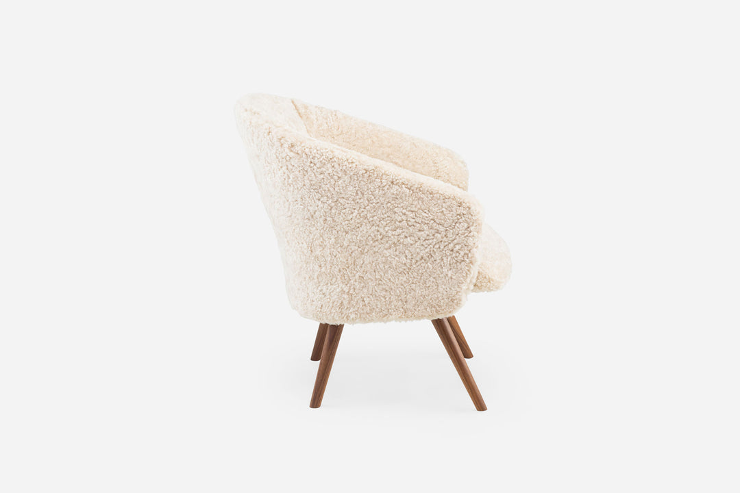 DANISH OILED WALNUT & MOHAWI CURLY WOOL SHEEPSKIN