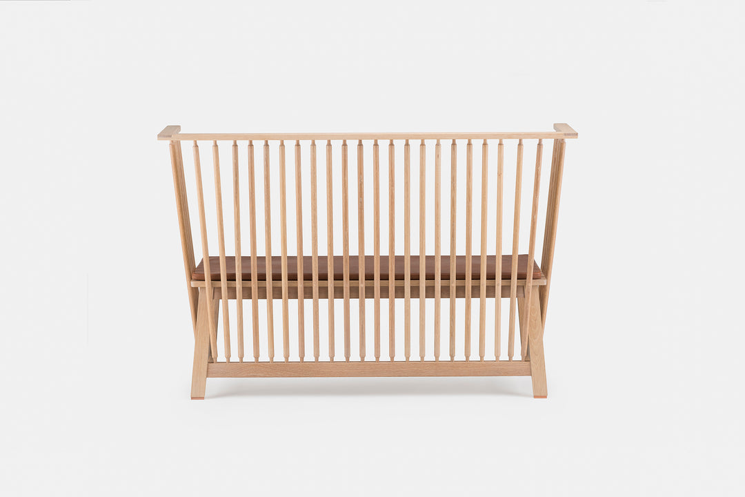 WHITE OILED OAK  (+ OPTIONAL SEAT PAD IN BROWN NATURAL GRAIN LEATHER) (MODEL: 451)