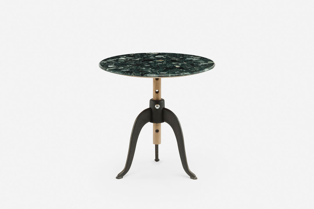 WHITE OILED OAK & VERDE TERRAZZO & CAST IRON