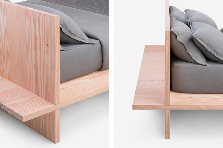 WHITE OILED DOUGLAS FIR (MODEL: S + EU KING MATTRESS)