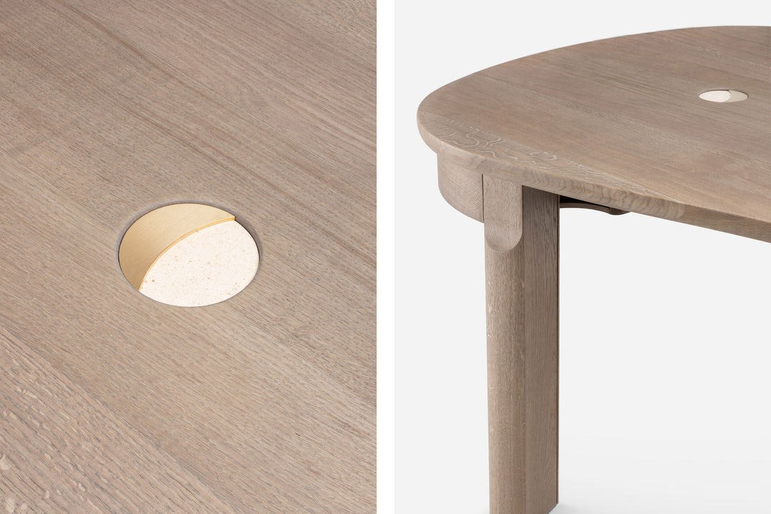 OXIDISED OAK & BRUSHED BRASS & ATAIJA CREME LIMESTONE