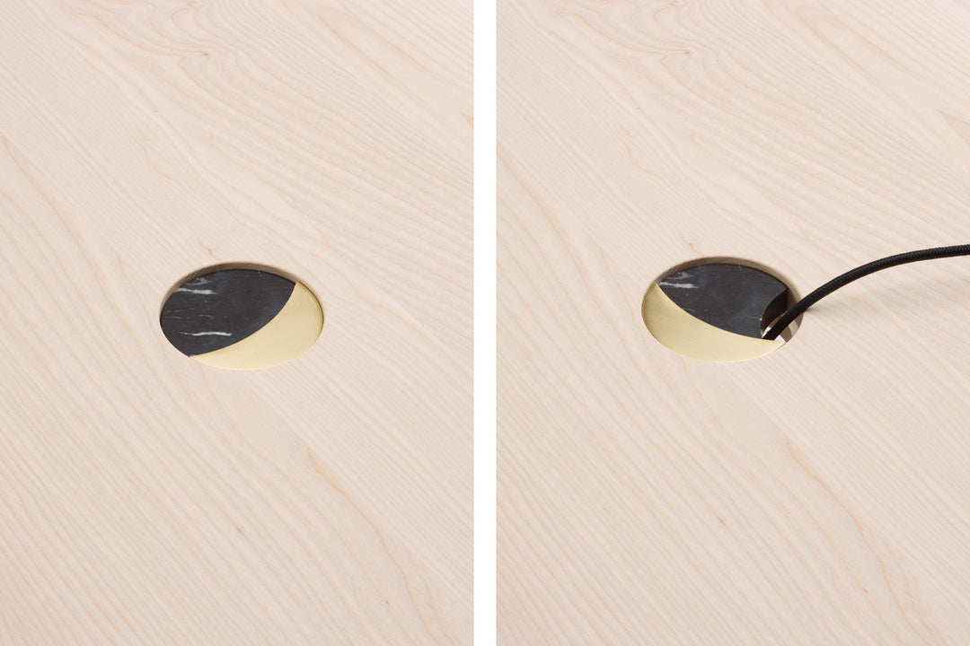 WHITE OILED ASH & BRUSHED BRASS & BLACK MARQUINA MARBLE