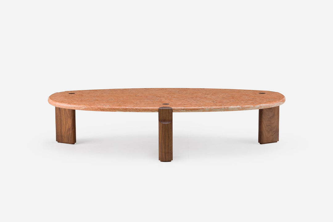 ROSA NEGRAIS MARBLE & DANISH OILED WALNUT (MODEL: LFM, H 35 CM)