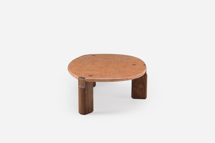 ROSA NEGRAIS MARBLE & DANISH OILED WALNUT (MODEL: LFM, H 35 CM)