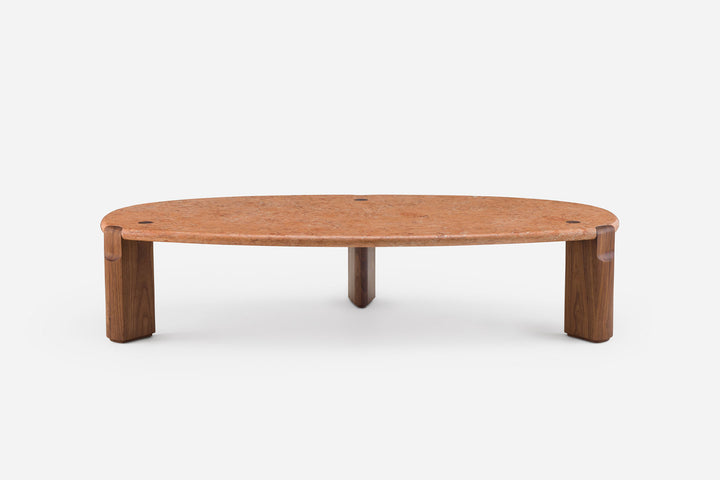 ROSA NEGRAIS MARBLE & DANISH OILED WALNUT (MODEL: LFM, H 35 CM)