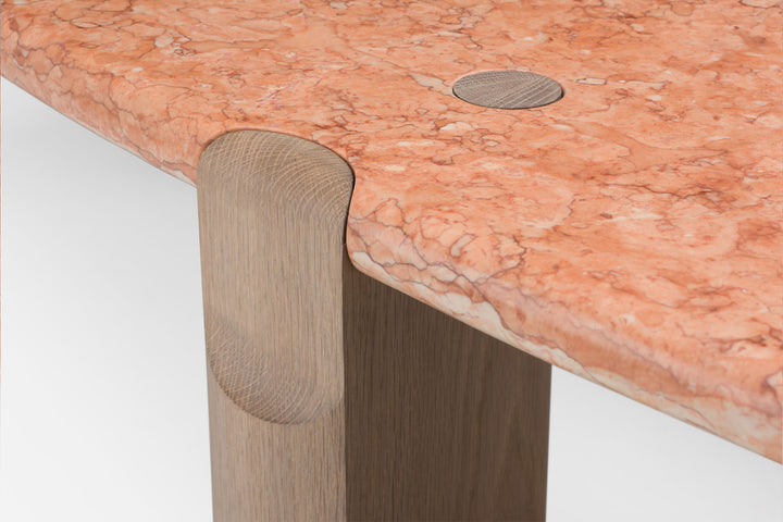 ROSA NEGRAIS MARBLE & OXIDISED OAK (MODEL: LFM, H 35 CM)