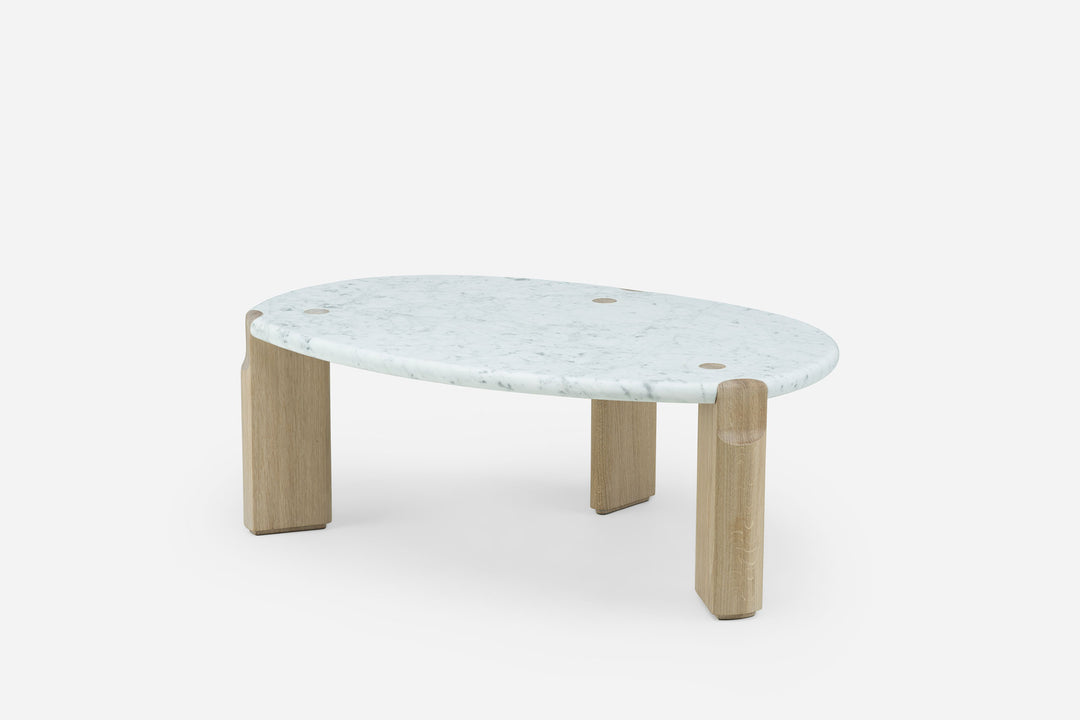 CARRARA MARBLE & WHITE OILED OAK (MODEL: SIM, H 40 CM)