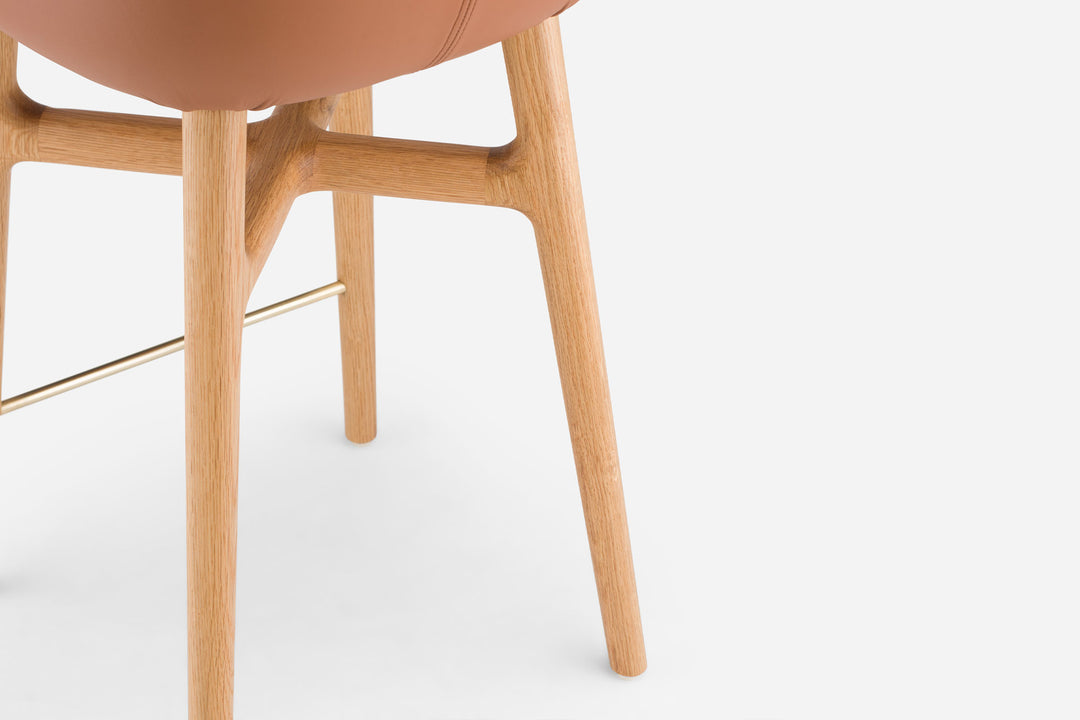 DANISH OILED OAK & BROWN NATURAL GRAIN LEATHER (MODEL: P)