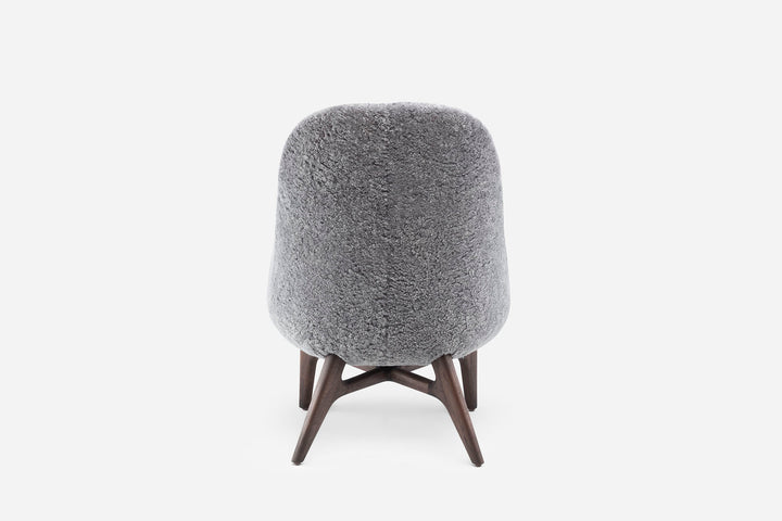 BLACK OILED WALNUT & SCANDINAVIAN GREY CURLY SHEEPSKIN