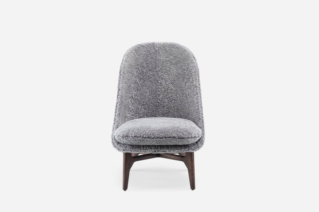 BLACK OILED WALNUT & SCANDINAVIAN GREY CURLY SHEEPSKIN