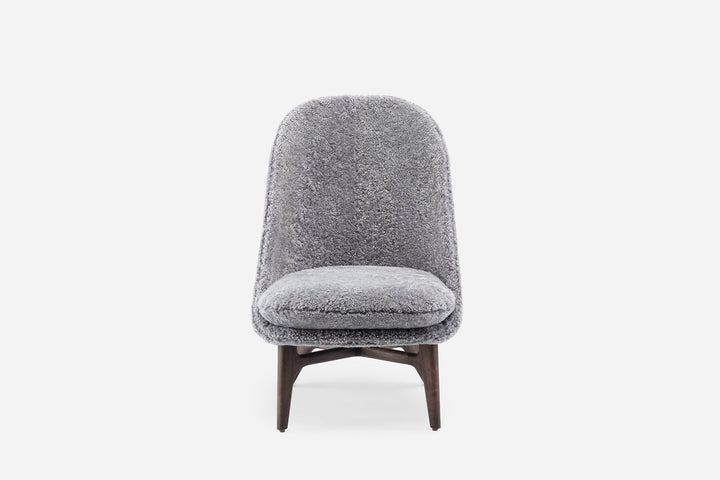 BLACK OILED WALNUT & SCANDINAVIAN GREY CURLY SHEEPSKIN