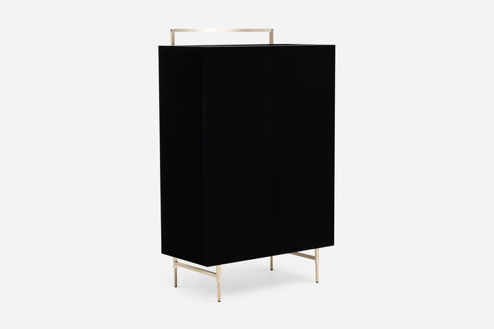 BLACK OILED WALNUT & BLACK GLOSS HDF & BRUSHED BRASS