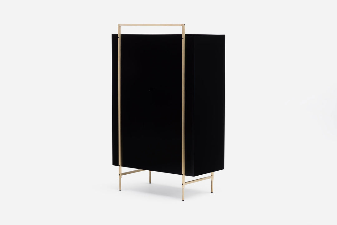 BLACK OILED WALNUT & BLACK GLOSS HDF & BRUSHED BRASS