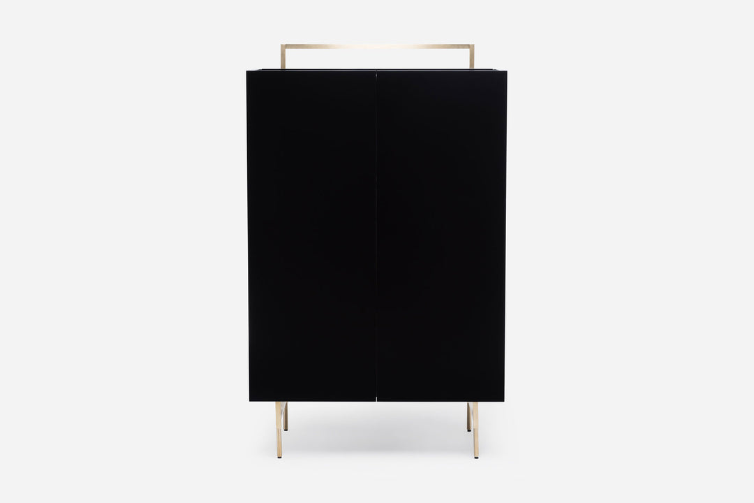 BLACK OILED WALNUT & BLACK GLOSS HDF & BRUSHED BRASS