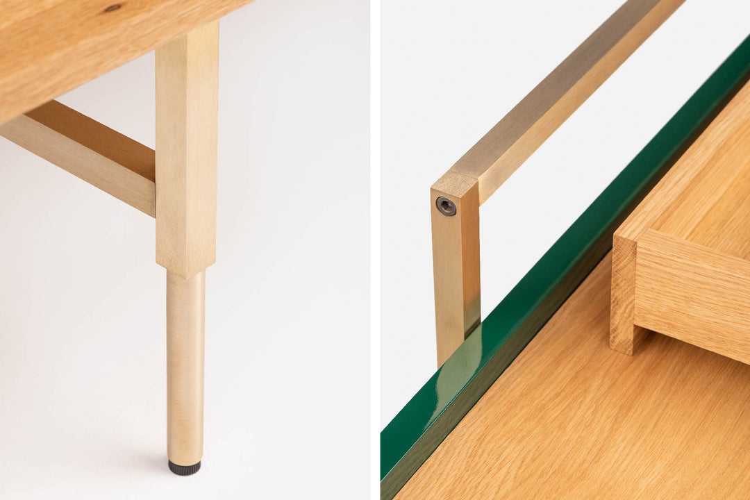 DANISH OILED OAK & FOREST GLOSS HDF & BRUSHED BRASS
