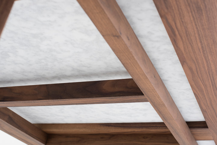 DANISH OILED WALNUT & CARRARA MARBLE & BRUSHED BRASS