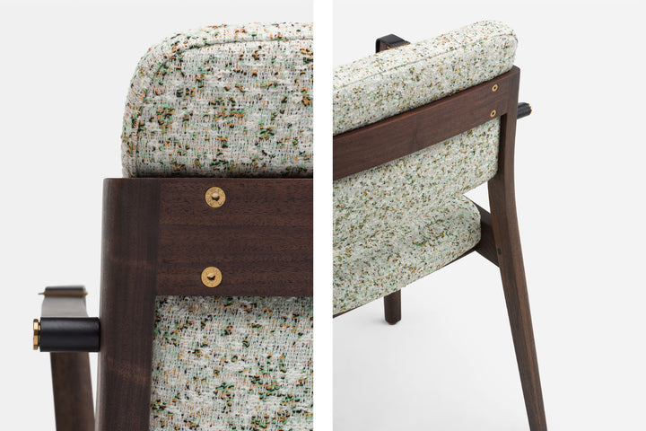 BLACK OILED WALNUT & ATOM 124 & BLACK LEATHER STRAPS