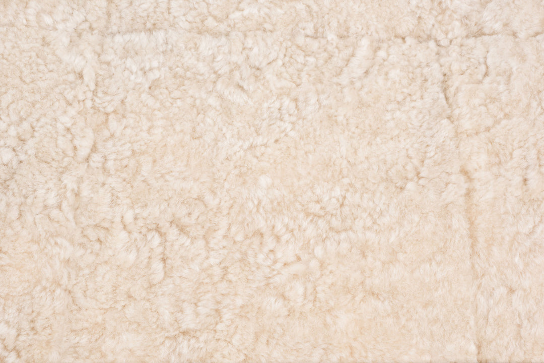 BLACK OILED WALNUT & MOHAWI CURLY WOOL SHEEPSKIN & BLACK LEATHER STRAPS