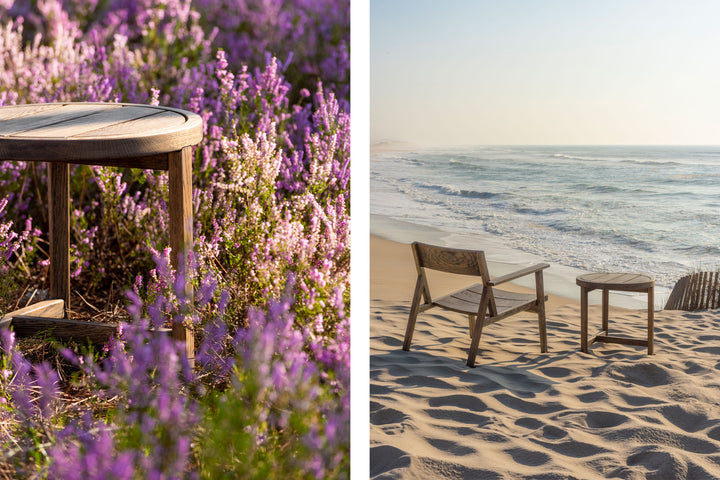 BLACK OILED EUROPEAN OAK (+ 98.6°F OUTDOOR ONE ARMED LOUNGE CHAIR)