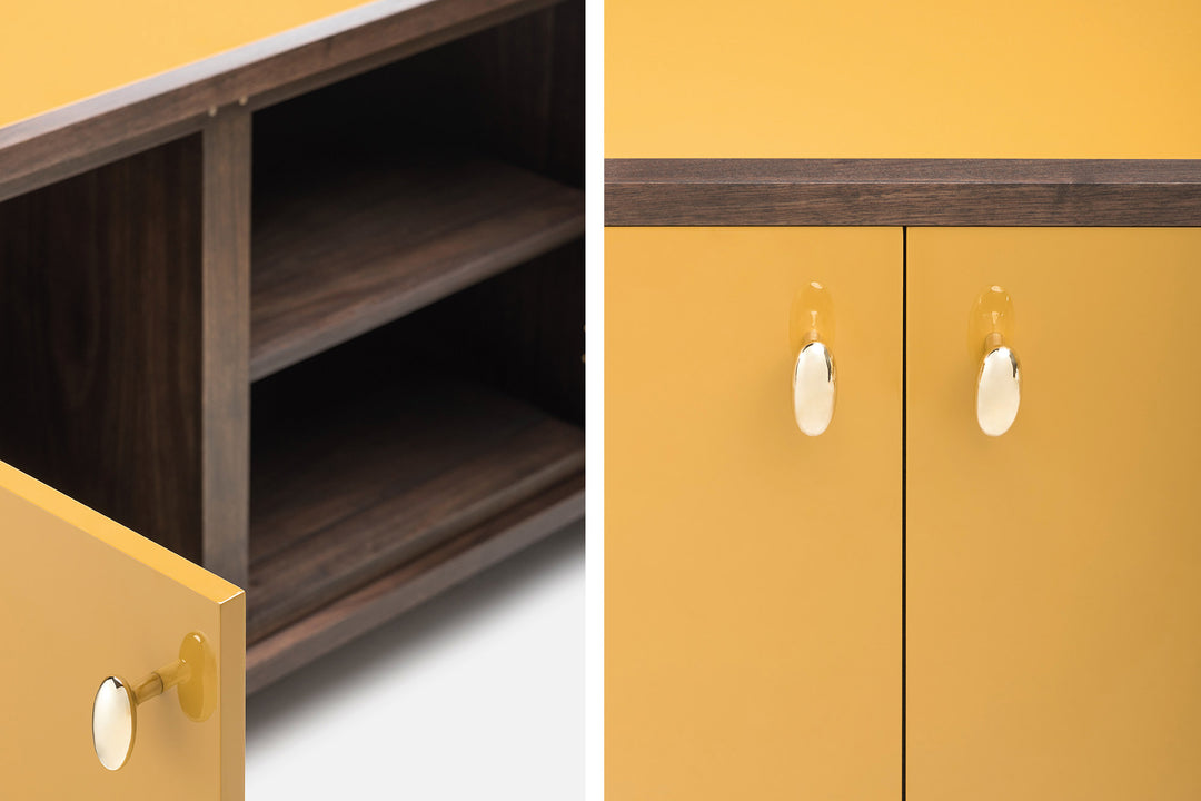 BLACK OILED WALNUT & OCHRE GLOSS HDF