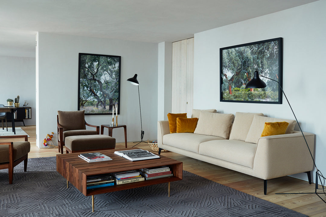 CAST IRON & CODA 2 422 (+ HORIZON COFFEE TABLE, LOW LOUNGE CHAIR AND OTTOMAN, MARY'S SIDE TABLE)