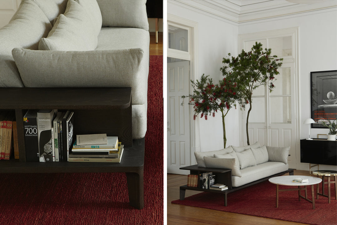 BLACK STAINED ASH & FABRIC (+ TRIO TABLES)