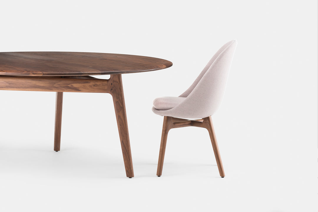DANISH OILED WALNUT (MODEL: LR + SOLO DINING CHAIR)